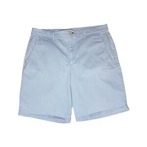 Calvin Klein Mens Chino Shorts 36 Blue Black Diamond Geometric Pattern 9" Inseam